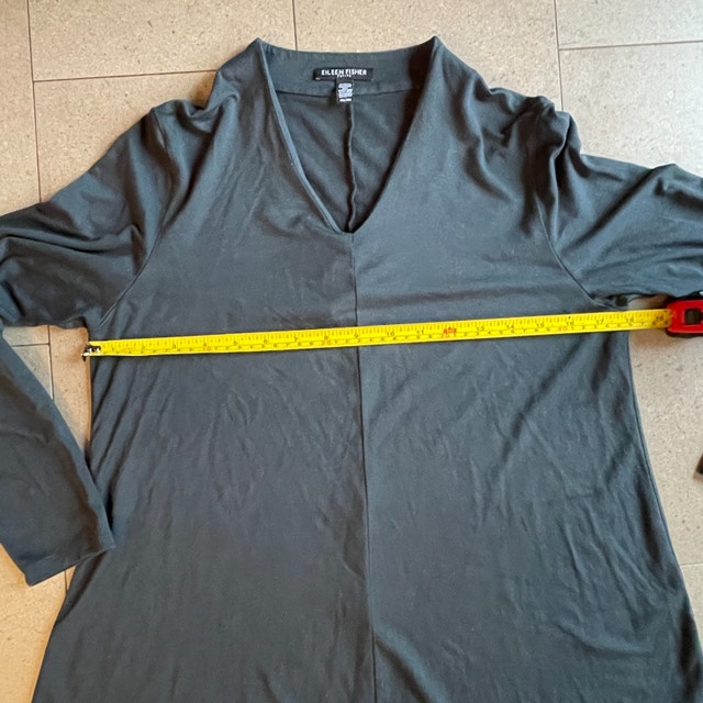 Eileen Fisher Teal Blue V Neck Tunic Top-Small - photo 5