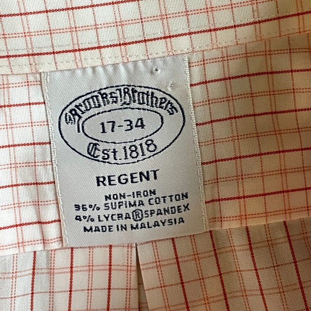 Brooks Brothers Mens Regent Cotton Shirt-White/Orange-17-34 XL - photo 2