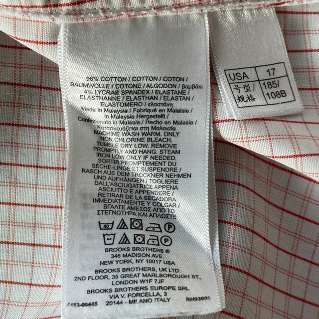 Brooks Brothers Mens Regent Cotton Shirt-White/Orange-17-34 XL - photo 4