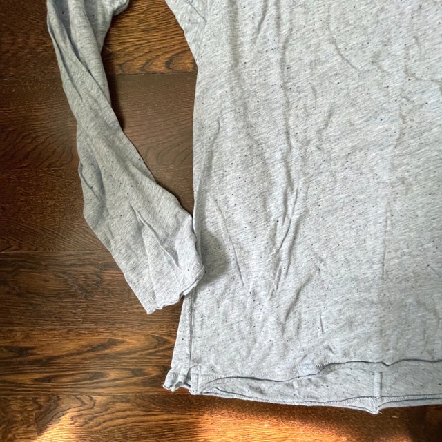 Rag & Bone Baby Blue Slub Long Sleeve Jersey Tshirt-Medium - photo 2