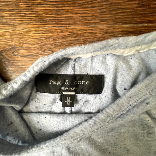 Rag & Bone Baby Blue Slub Long Sleeve Jersey Tshirt-Medium - photo 3