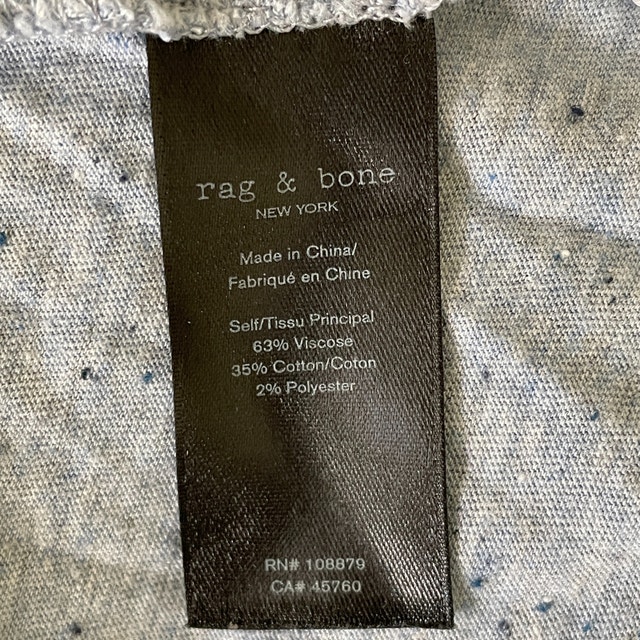 Rag & Bone Baby Blue Slub Long Sleeve Jersey Tshirt-Medium - photo 4