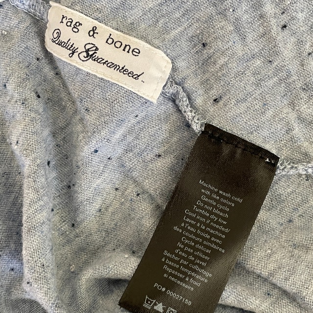 Rag & Bone Baby Blue Slub Long Sleeve Jersey Tshirt-Medium - photo 5