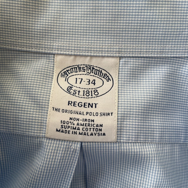 Brooks Brothers Regent Cotton Shirt-Blue/White Houndstooth-XL - photo 4