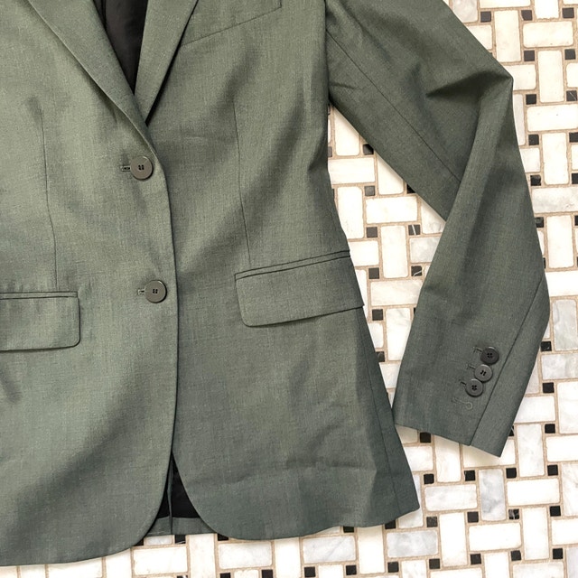 NEW Theory Blazer - Stretch Wool - Olive/Gray - 00 - photo 3