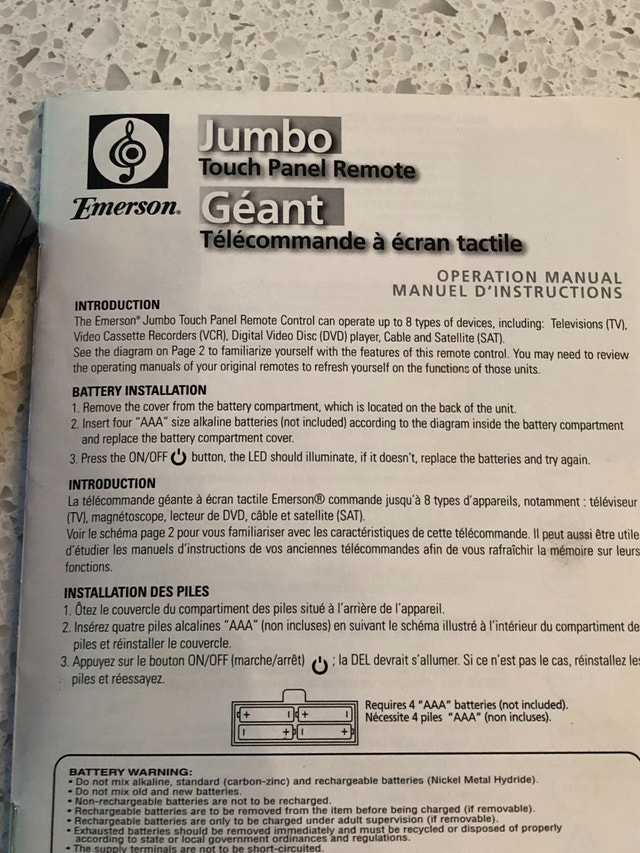 Emerson Jumbo Universal Remote Control - photo 5