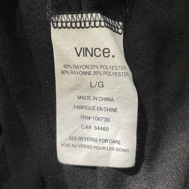 Vince Black V-neck T-shirt-Large - photo 4