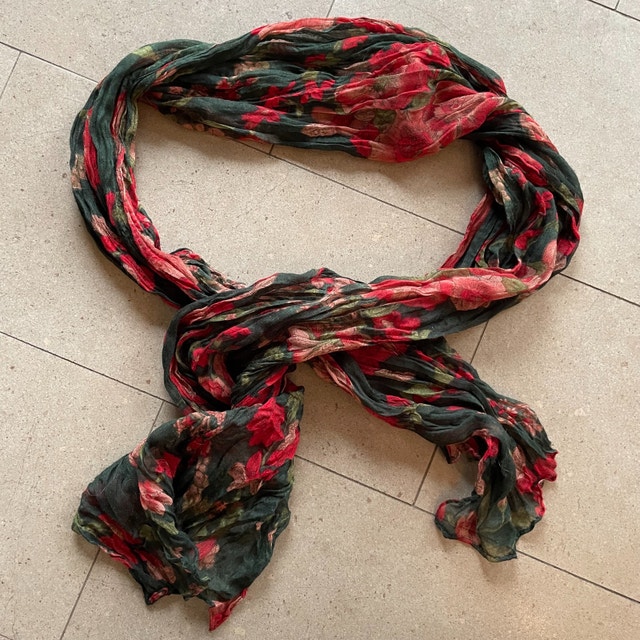 Sheer Floral scarf - 62" x 20"