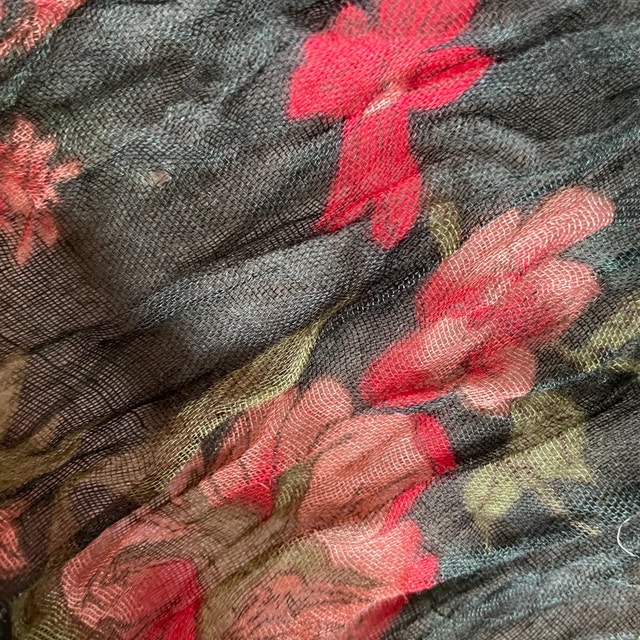 Sheer Floral scarf - 62" x 20" - photo 3