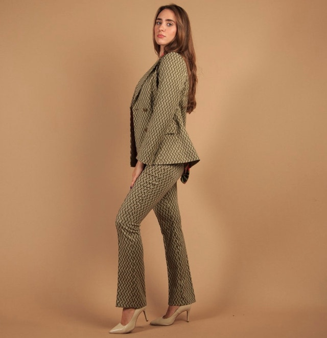 Marc Cain Frederika pants w/ slight flare-Geometric-Sz. 8