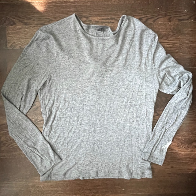 John Varvatos Men's Gray Crew Neck Sweater-Med