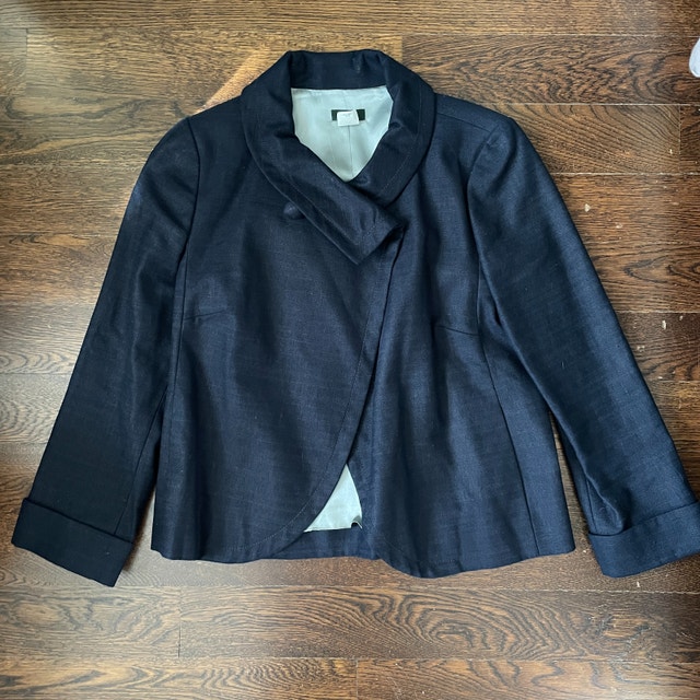 J.Crew Navy Blue Aubrey Linen/Cotton Jacket-Sz.6