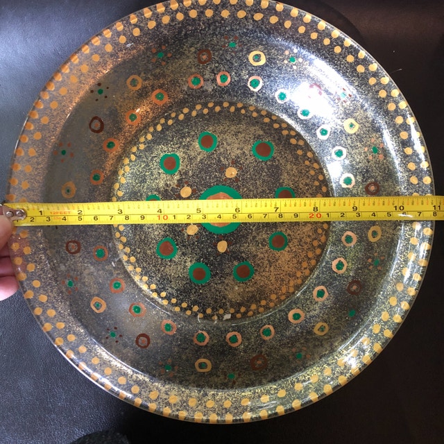 Vintage Hand painted serving bowl dish - 11" - photo 3