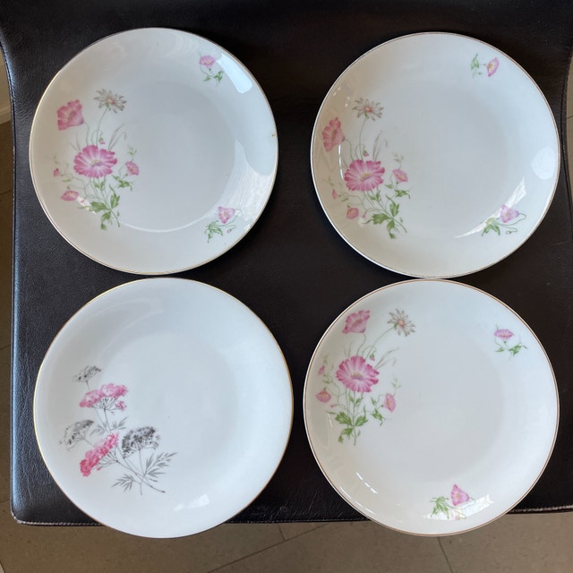 4 Vintage Porcelain Fine China Salad/Dessert Plate-Germany-7-3/4