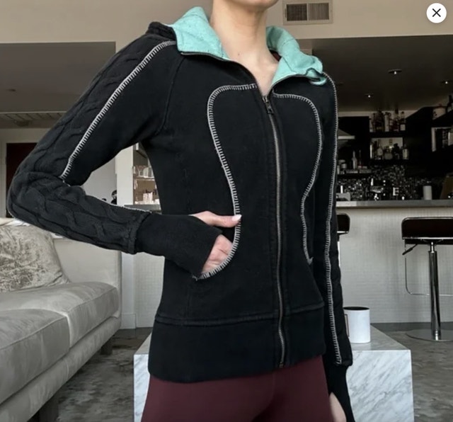 Lululemon Special edition cable knit Scuba Zip Hoodie-Size 2 - photo 4