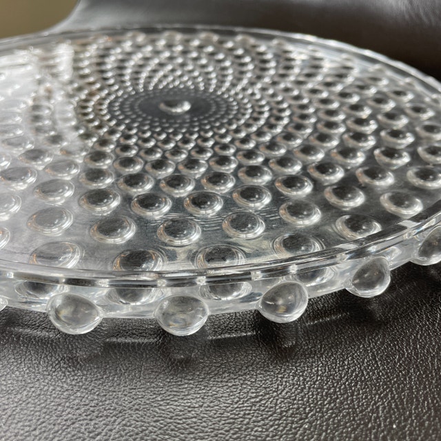Vintage 1950s Crystal Bubble Cake Serving Platter - photo 4