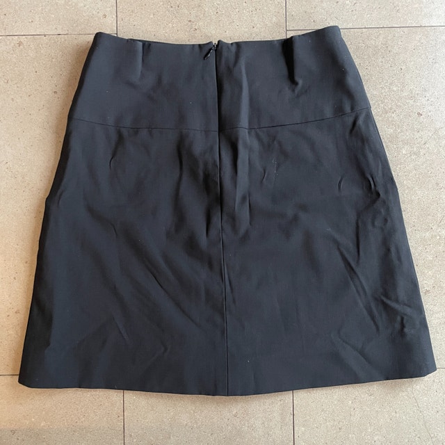 Coach Black Wool Blend Front Pleat Mini Skirt-slit pockets-00 - photo 2