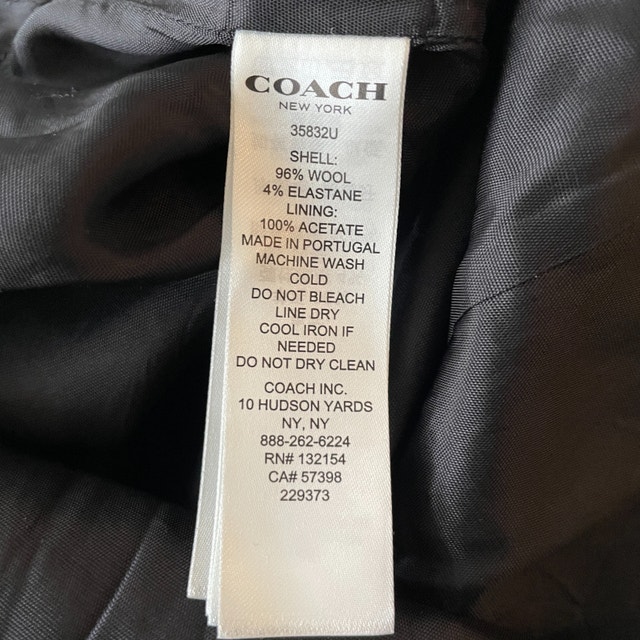 Coach Black Wool Blend Front Pleat Mini Skirt-slit pockets-00 - photo 4