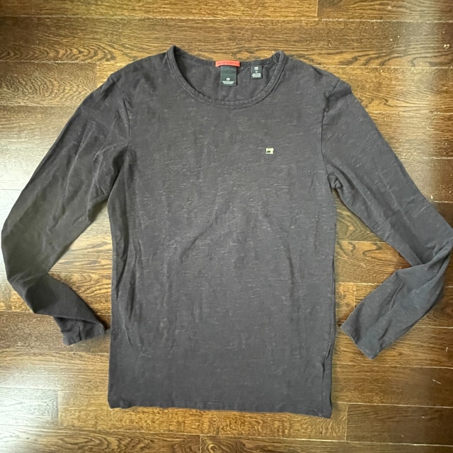 Scotch & Soda Heathered Black Long Sleeve Jersey-MED
