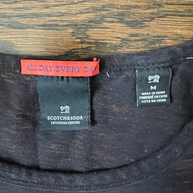 Scotch & Soda Heathered Black Long Sleeve Jersey-MED - photo 2