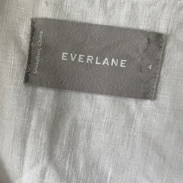 Everlane Woman's White Linen Oversize Shirt Blouse-Size 4 - photo 2