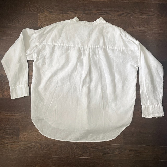 Everlane Woman's White Linen Oversize Shirt Blouse-Size 4 - photo 4