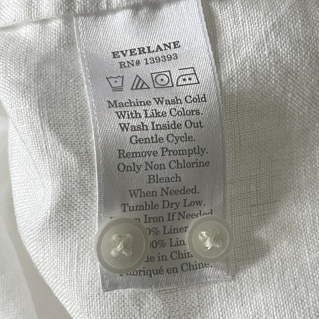 Everlane Woman's White Linen Oversize Shirt Blouse-Size 4 - photo 5