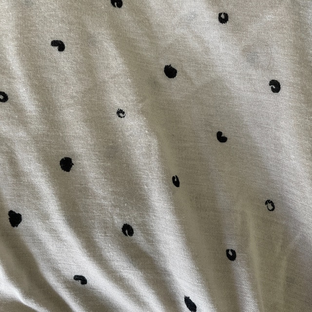 NEW Kensie Cream/Black Asymmetrical polka dot Tshirt-Large - photo 5