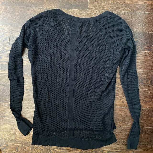 Rag & Bone Black Mesh Sheer Knit Sweater-Small - photo 4