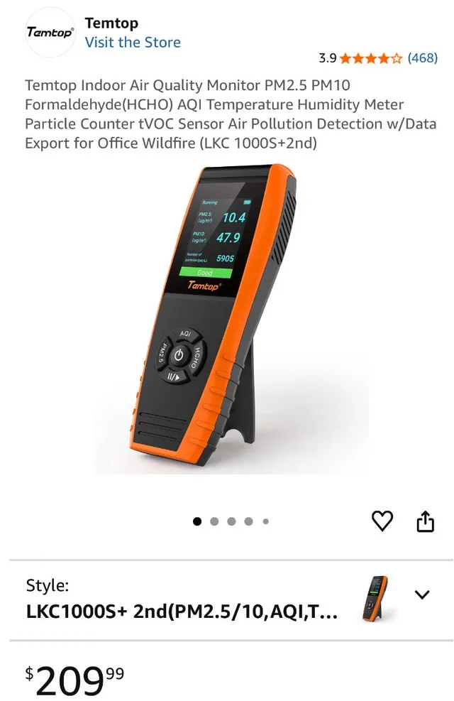 Temtop LKC-1000S+ 2nd Generation Air Quality Monitor image indicator(6)