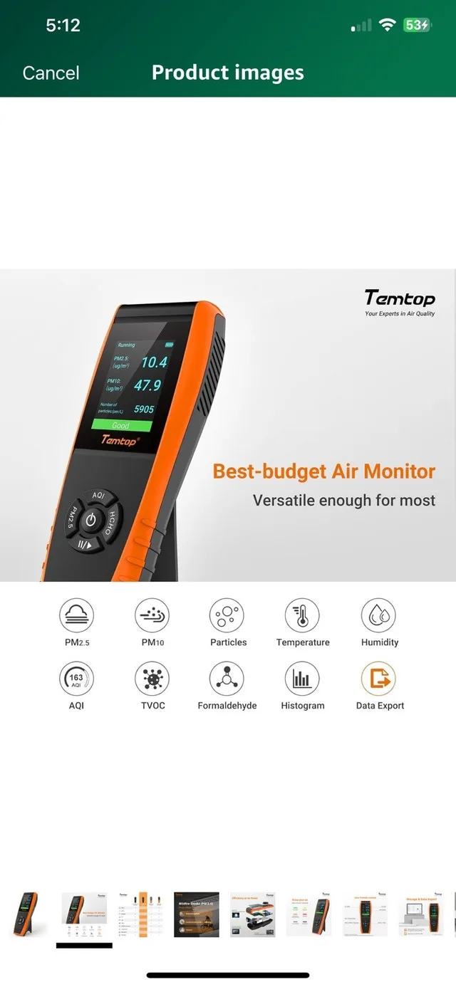 Temtop LKC-1000S+ 2nd Generation Air Quality Monitor image indicator(7)