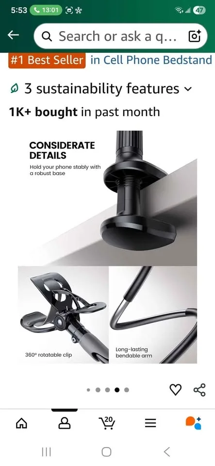 Phone holder gooseneck mount NEVER USED payed $30 asking $15 image indicator(3)