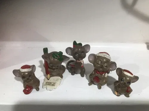 Vintage Josef Original Christmas Mice. Includes 5 image indicator(2)