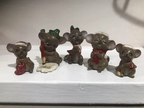 Vintage Josef Original Christmas Mice. Includes 5 image indicator(3)