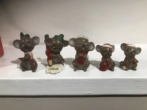 Vintage Josef Original Christmas Mice. Includes 5 image indicator(5)