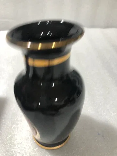 Beautiful Art of Chokin Japan Geisha 5" Vase 24K Gold Edged. New image indicator(5)