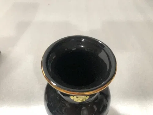 Beautiful Art of Chokin Japan Geisha 5" Vase 24K Gold Edged. New image indicator(8)