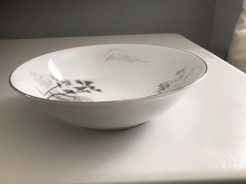Vintage 1940's Mt. Fuji Stone China Serving Bowl Made In Japan image indicator(4)