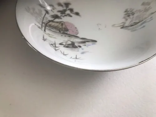 Vintage 1940's Mt. Fuji Stone China Serving Bowl Made In Japan image indicator(5)