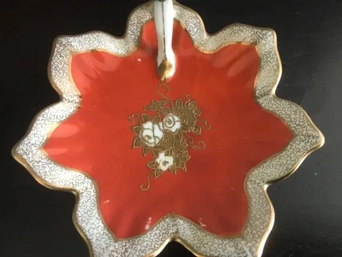 Vintage Porcelain Noritake Leaf Dish Japan Hand Paint image indicator(7)