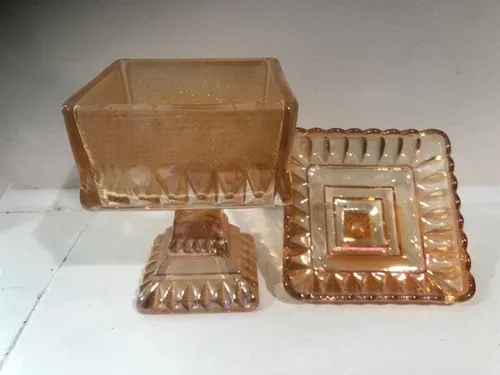 Vintage Jeanette Carnival Glass Candy Dish image indicator(7)