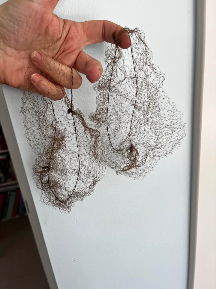 2 brown hair nets