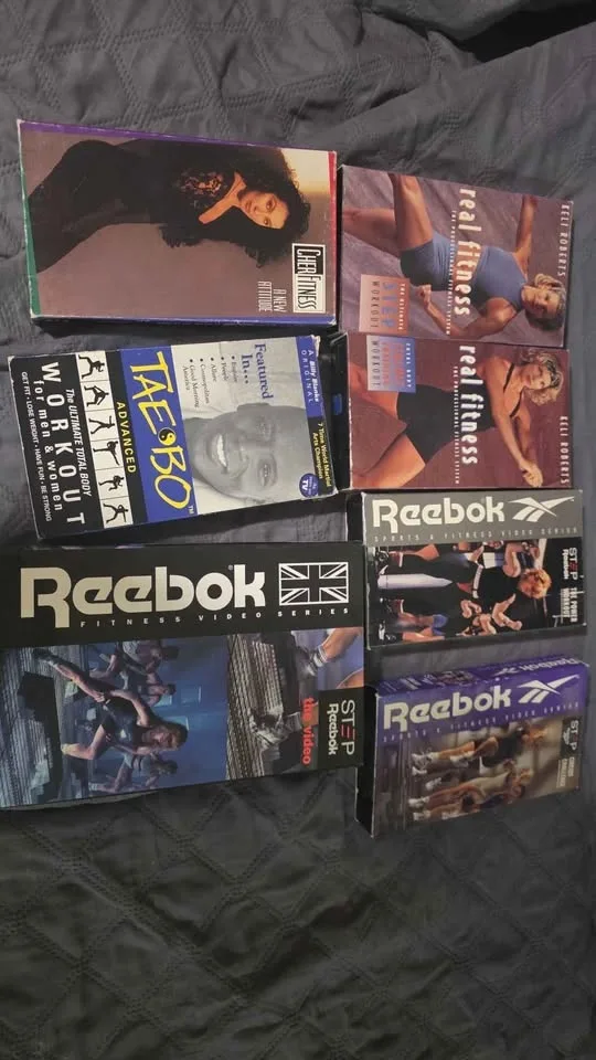 Workout videos VHS reebok, the bo, cher fitness, real fitness $5 image indicator(2)