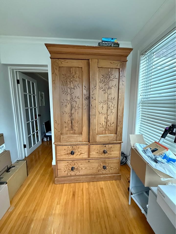 Antique Hand Hewn French Canadian Armoire