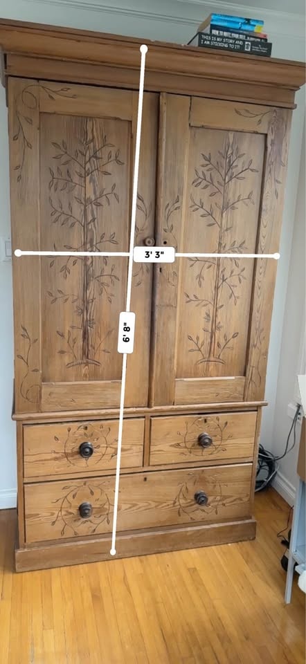 Antique Hand Hewn French Canadian Armoire - photo 4