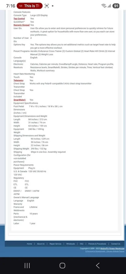 Precor 5.37 commercial elliptical image indicator(9)