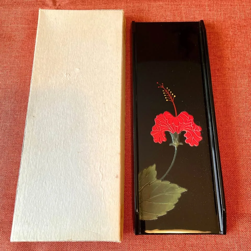 Okinawa Lacquer Mini Tray – Hibiscus Design image indicator(2)