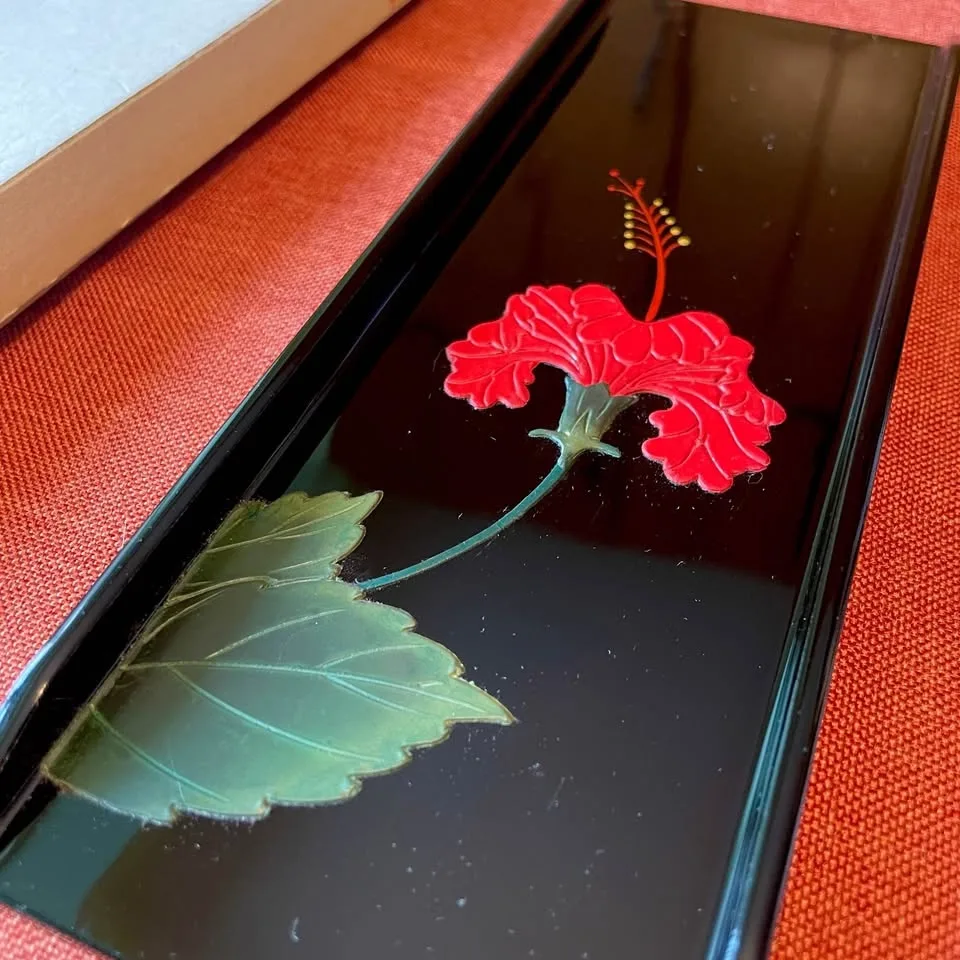 Okinawa Lacquer Mini Tray – Hibiscus Design image indicator(3)