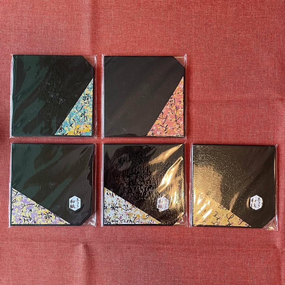 NEW✨Set of 5 Japanese Lacquer Coasters Set - photo 2