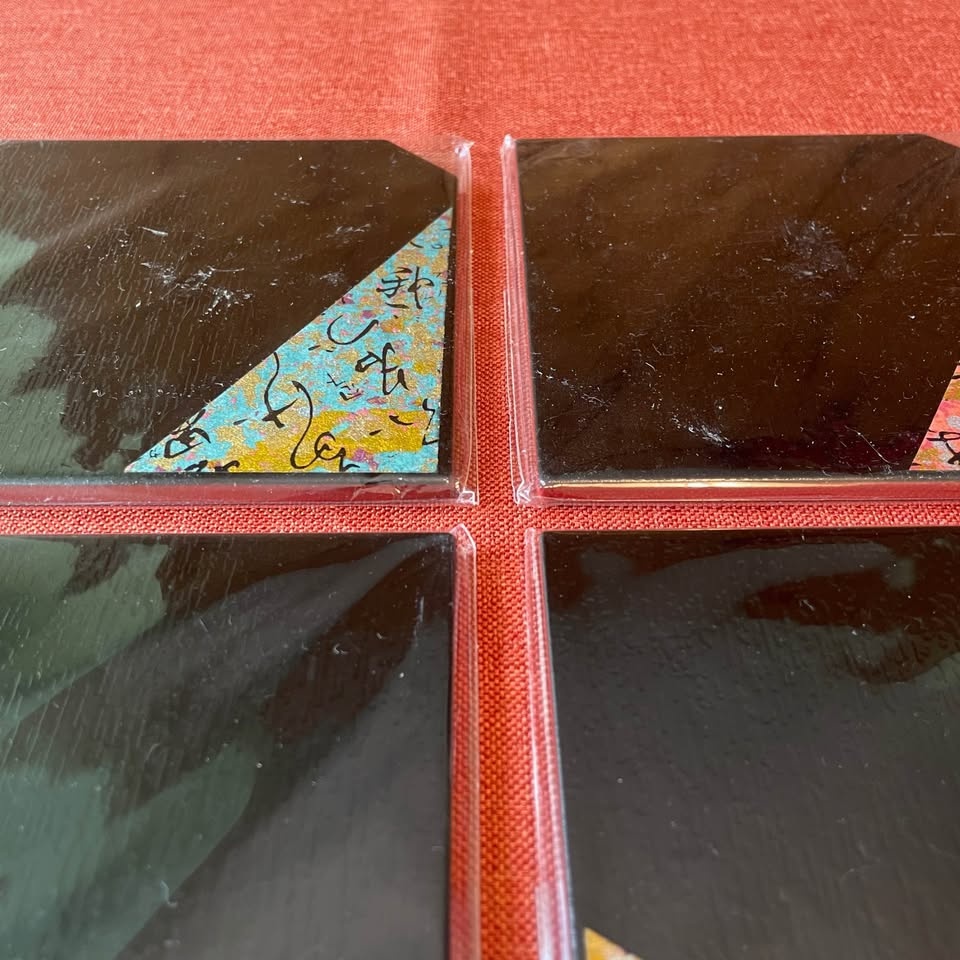 NEW✨Set of 5 Japanese Lacquer Coasters Set - photo 5